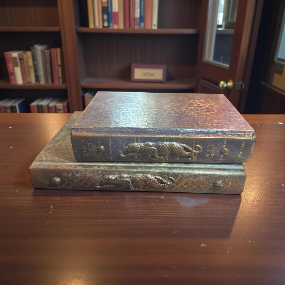 Decor Books Houston TX Set of 2 Books Faux Antique Decor (not boxes)